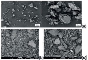 Mikroskopické snímky náhražky lunárního regolitu.