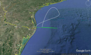 Plánovaná dráha Super Heavypři prvním orbitálním letu počítá s návratem k pobřeží Texasu.