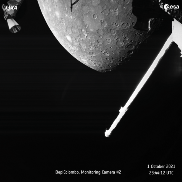 Snímek Merkuru z průletu sondou Bepi-Colombo