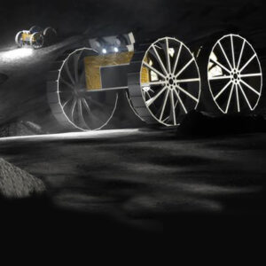 Umělecká představa vozítka z projektu CADRE na Měsíci.
