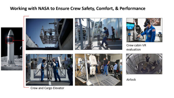 Testy konceptu výtahu pro výstup z landeru Starship na povrch Měsíce, makety přechodové komory a návrhu kabiny