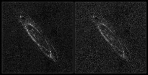 Velká galaxie M31 v Andromedě vyfotografovaná observatoří Gaia.