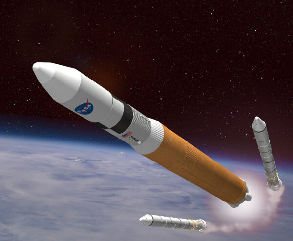 Vizualizace plánované podoby rakety Ares V.