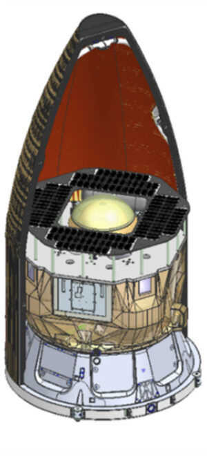 Sonda k Venuši pod aerodynamickým krytem rakety Electron.