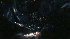 A takto by vypadala červí díra zevnitř při pohledu z prolétající kosmické lodi.
