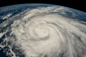 Hurikán Ian vyfocený 26. září z paluby stanice ISS.