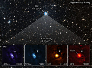 Webbova první přímo zobrazená planeta HIP 65426 b.