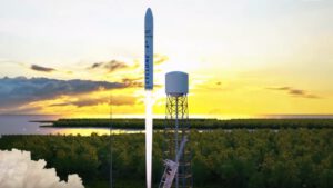 Raketa Cyklon-4M startuje z kosmodromu Spaceport Nova Scotia - zatím pouze v představách umělce.