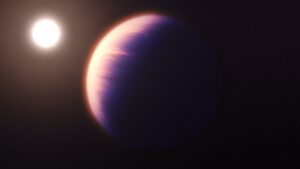 Umělecká představa planety WASP-39 b.