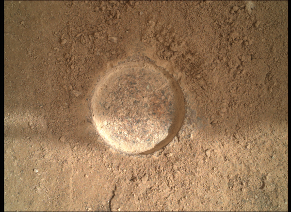 Sol 482, detail výbrusu, zdroj: mars.nasa.gov