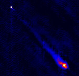 Kvasar 3C 273 na snímku ze soustavy radioteleskopů.