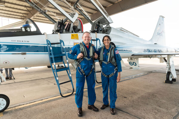 Posádka mise CFT- Barry Wilmore a Sunita Williams.