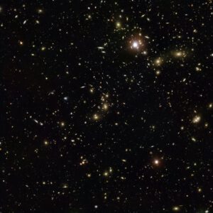 Galaktická kupa Abell 2744, jak ji viděl Hubbleův dalekohled.