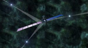 Ukázka navigace kosmických sond pomocí pulsarů.