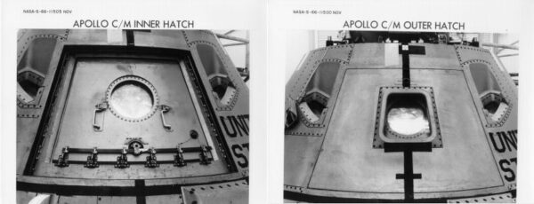 Vnitřní a vnější vstupní poklop do lodi Apollo verze Block I