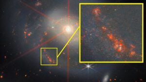 Detail na jeden z nejjasnějších hvězdotvorných regionů galaxie NGC 7469.