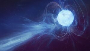 Umělecká představa magnetaru uvolňujícího energii