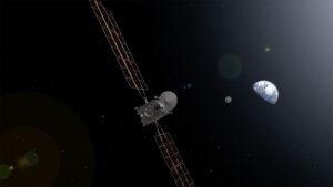 Sonda ERO uvolňuje u Země návratové pouzdro - umělecká představa.
