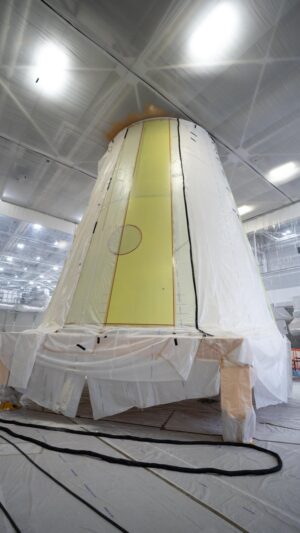 Adaptér LVSA pro Artemis 3 před nástřikem pěnové izolace, duben 2023