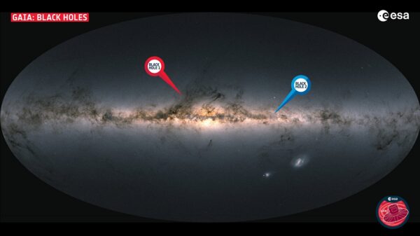 Lokalizace dvou nově objevených černých děr na obloze.