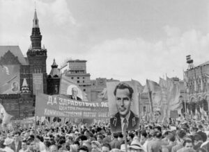 Oslavy letu Germana Titova na Rudém náměstí