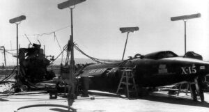 Letoun X-15-3 po explozi v zadní motorové části