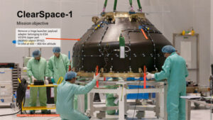Cíl mise ClearSpace-1, adaptér VESPA vynesený druhou raketou Vega v roce 2013.