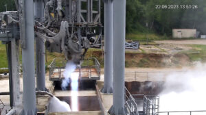 Raketový motor Prometheus spaluje kapalný kyslík a metan.