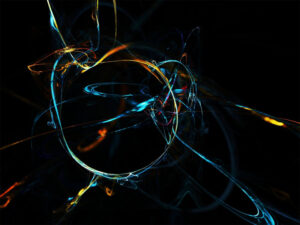 Umělecká představa elementárních strun, klíčových objektů pro teorii strun.