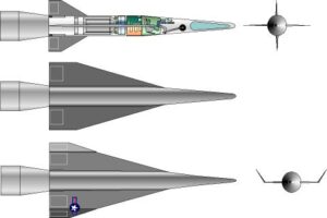 Zobrazení dvou uvažovaných verzí raketového bombardéru ROBO