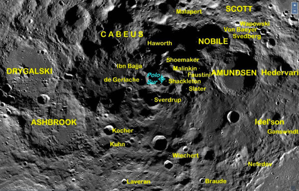 Jižní pól Měsíce Zdroj: NASA