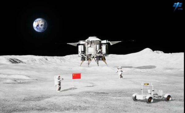 Nová vizualizace plánovaného pilotovaného čínského lunárního landeru