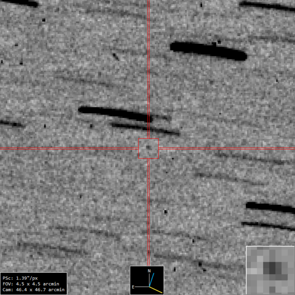 16. září 2023 pořízený snímek sondy OSIRIS-REx vzdálené 4,66 milionů kilometrů.