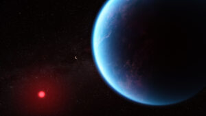 Umělecká představa exoplanety K2-18 b.