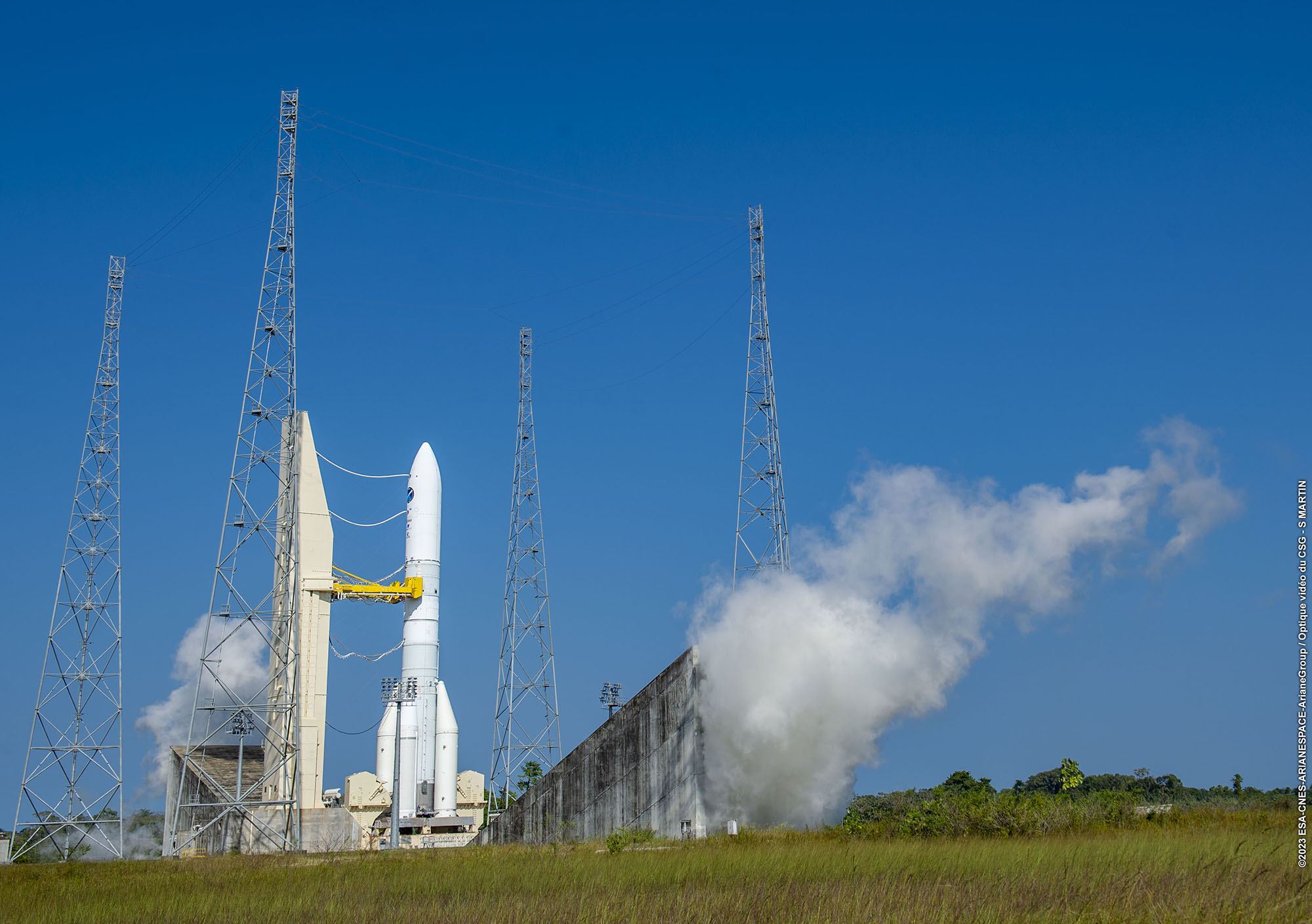 Test of Europe’s New Ariane 6 Rocket Engine Ignition at European Spaceport in French Guiana