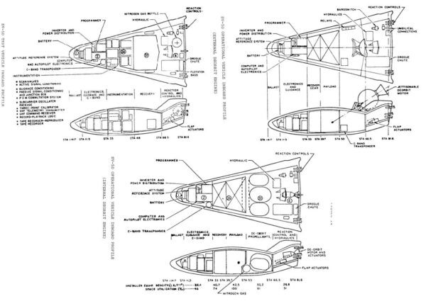 Vnitřní uspořádání X-23 s různými variantami přístrojového vybavení