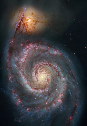 Vírová galaxie M51 na snímku Hubbleova dalekohledu.