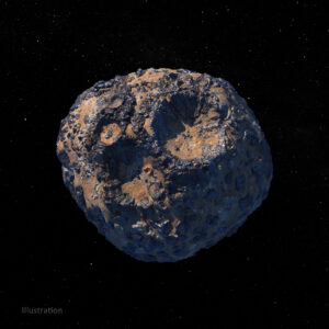 Ilustrace planetky 16 Psyche. Jaká bude realita? Obrázek:NASA