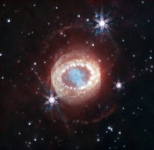 SN 1987A na snímku Webbova dalekohledu.