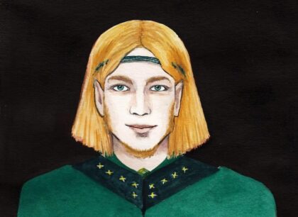 Námořník Eärendil. Autorkou malby je Šárka Škorpíková.