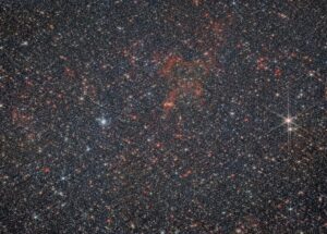 Pohled z přístroje NIRCam na galaxii NGC 6822.