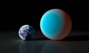 Planeta, která je velikostně něco mezi super-Zemí a mini-Neptunem.