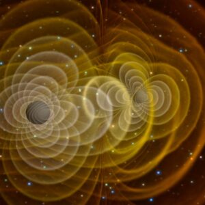 3D vizualizace gravitačních vln.