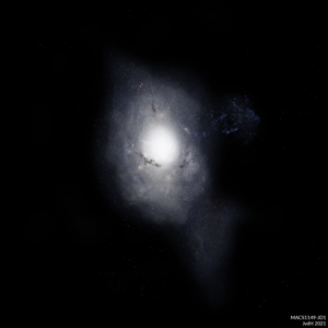 A ještě jednou galaxie MACS1149-JD1 v představě umělce.
