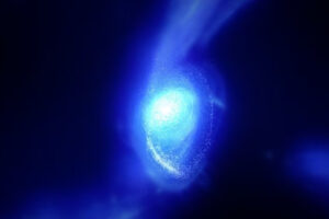 Umělecká přestav toho, jak by galaxie MACS1149-JD1 mohla vypadat zblízka. 