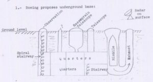 Ilustrace z poznámek E. Hartmana o navrhované lunární základně společností Boeing