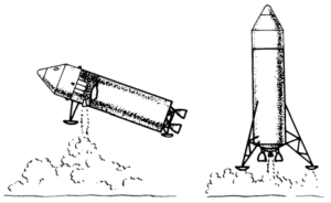 Ukázka dvou možný způsobů přistání na povrchu Měsíce v rámci programu LUNEX 