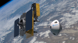 Vizualizace oddělení návratového pouzdra Varda Space od kosmického tahače Photon společnosti Rocket Lab