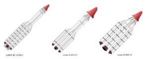 Ukázka nosných raket programu LUNEX 