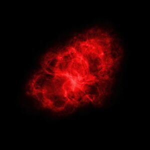 Krabí mlhovina (M1) na snímku VLA. 